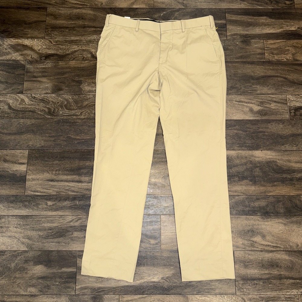 Tahari Pants Performance Trent Slim Fit Chino Pants Men's Size 36x32 Tan Stretch